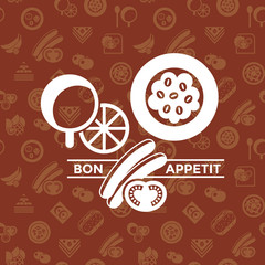 Digital vector breakfast meal fresh food and drink