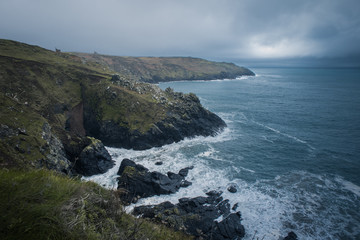 Fototapeta na wymiar Cornish cliffs landscape