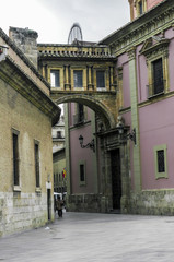 Detail of the Cathedral in Valencia, Spain. Basilica of the Assumption of Our Lady of Valencia