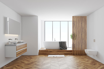 Obraz premium Tiled and white bathroom