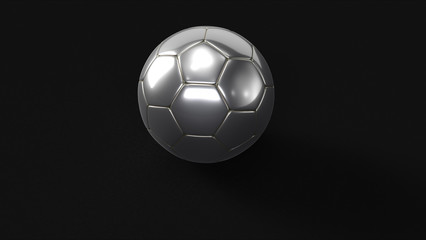 Silver Football Soccer Ball 3d illustration 3d rendering