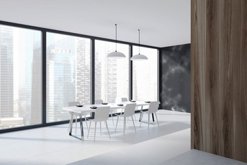 Black marble dining room corner