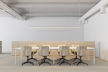 Wooden meeting room interior