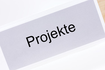 Aktenordner Aufschrift Projekte