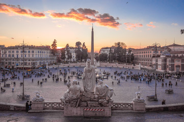 Rome (Italy) - The historic center of Rome. Here in particular the Piazza del Popolo square at...