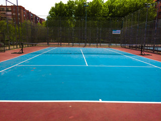 Fototapeta premium Outdoor tennis court in Madrid, Spain