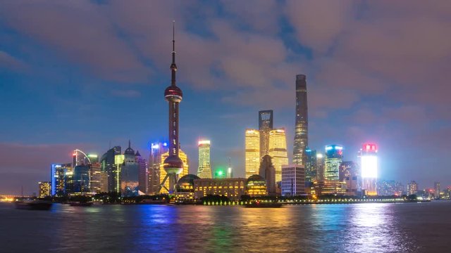 4k timelapse video of Shanghai at night