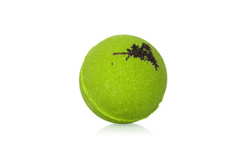 Green bomb for a bath, isolated on white background
