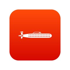 Submarine icon digital red