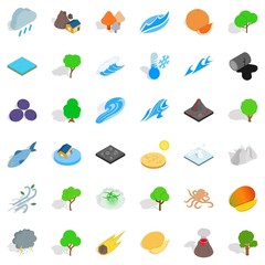 Rain icons set, isometric style