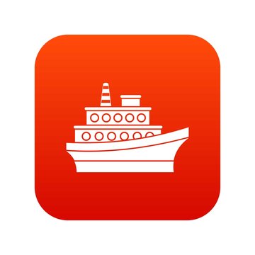 Big ship icon digital red