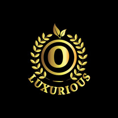 O Luxurious Logo Gold Vector Template Design