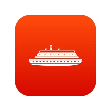 Long ship icon digital red