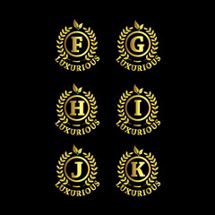 Alphabet Luxurious Gold Logo Vector Template Design