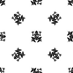 Frog pattern seamless black