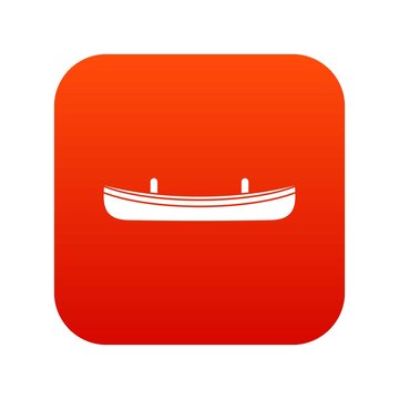 Small boat icon digital red