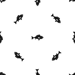 Fish pattern seamless black