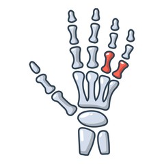 Inflammation of hand icon, cartoon style.