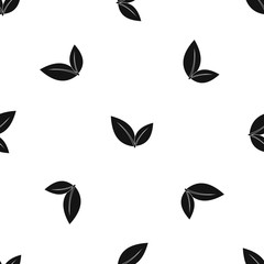 Fototapeta premium Leaf pattern seamless black