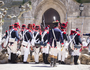 Napoleonic army approaches the trench