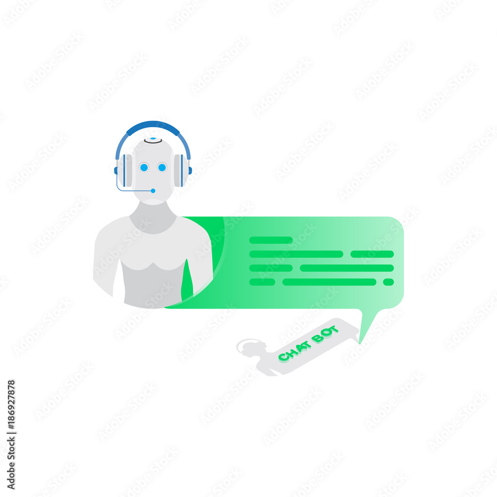 Poster chat bot icon for social networking. flat vector illustration eps 10