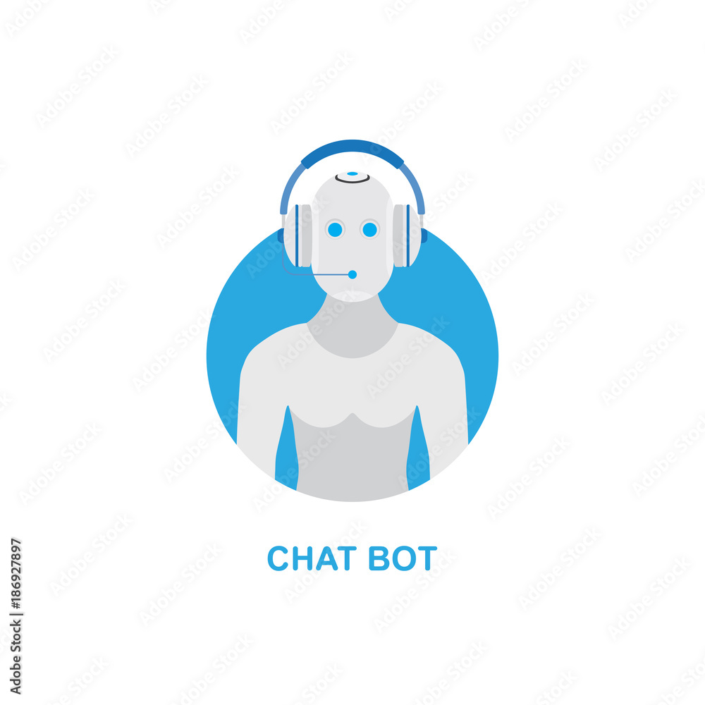 Poster chat bot icon for social networking. flat vector illustration eps 10