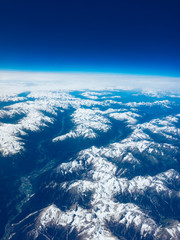 Landscape of Mountain. view from the airplane window