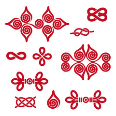 Chinese traditional knot and button shapes