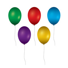 Colorful balloons isolated on white background. Vector Illustration.