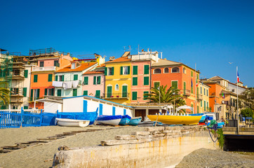 Beautiful coast of Celle Ligure, Liguria, Italy