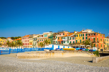 Fototapeta premium Beautiful coast of Celle Ligure, Liguria, Italy