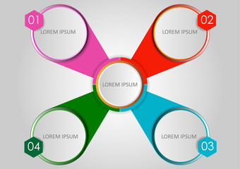 Vector circle infographic Template. presentation and round chart. Business concept with 4 options. illustration vector design