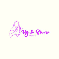 Beauty Hijab Logo Design Template. Hijab Store Logotype Isolated. Hijab Vector Illustration.
