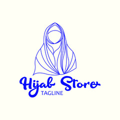 Beauty Hijab Logo Design Template. Hijab Store Logotype Isolated. Hijab Vector Illustration.