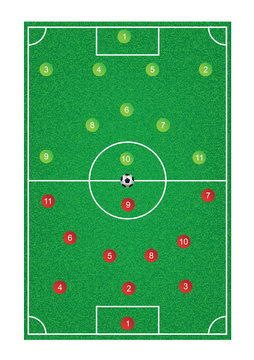 Football field and player infographic. Football sport tournament template infographic. Vector EPS10