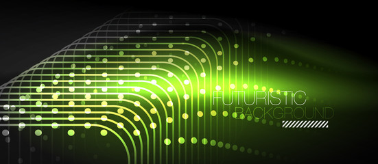Fototapeta premium Neon glowing techno lines