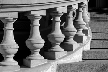 Row of stairs and columns