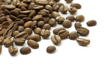 Coffee beans isolated on a white background