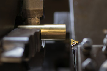 Cutting brass with lathe