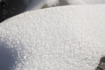 Close up of snow crystals