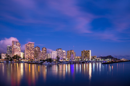 Waikiki Beach At Night