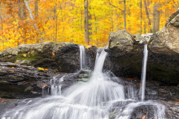 Fototapeta na wymiar Autumn Splashing Whitewater - Owen County, Indiana