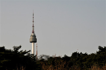 Obraz premium Seoul Tower at Namsan mountain in South Korea. 