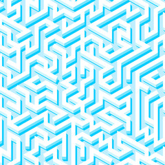 Maze seamless pattern with endless tiled labyrinth for fabric or wallpaper