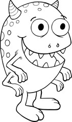 Cute Silly Monster Alien Vector Illustration Art