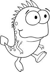 Cute Silly Monster Alien Vector Illustration Art