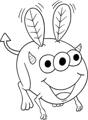 Cute Silly Monster Alien Vector Illustration Art