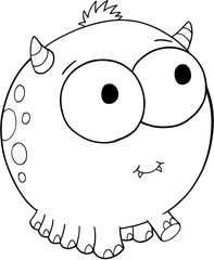 Obraz premium Cute Silly Monster Alien Vector Illustration Art