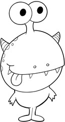 Cute Silly Monster Alien Vector Illustration Art