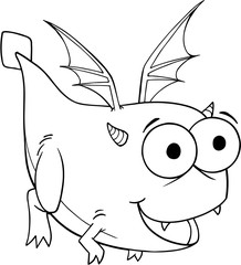 Cute Silly Monster Alien Vector Illustration Art